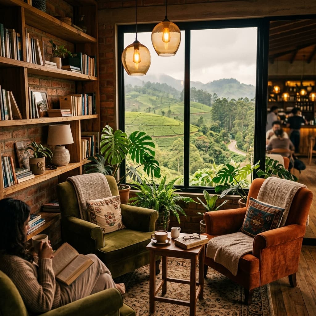 Cozy interior of Kandy Brews